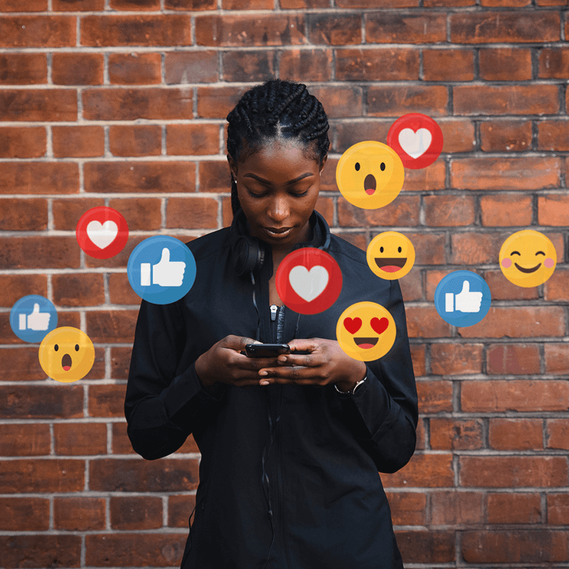athlete sharing on social media